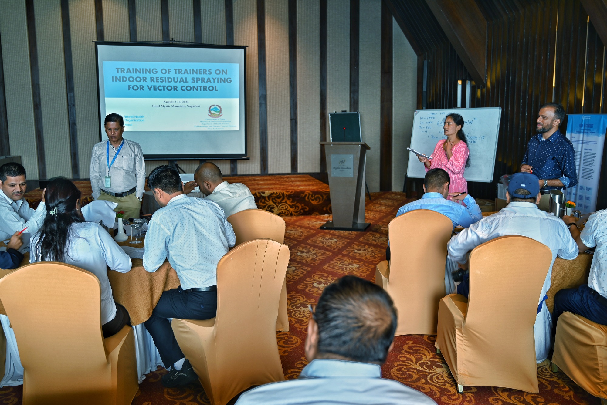 Discussion held at the hands-on training of trainers on Indoor Residual Spraying for vector-borne diseases held in Bagmati province, Nepal