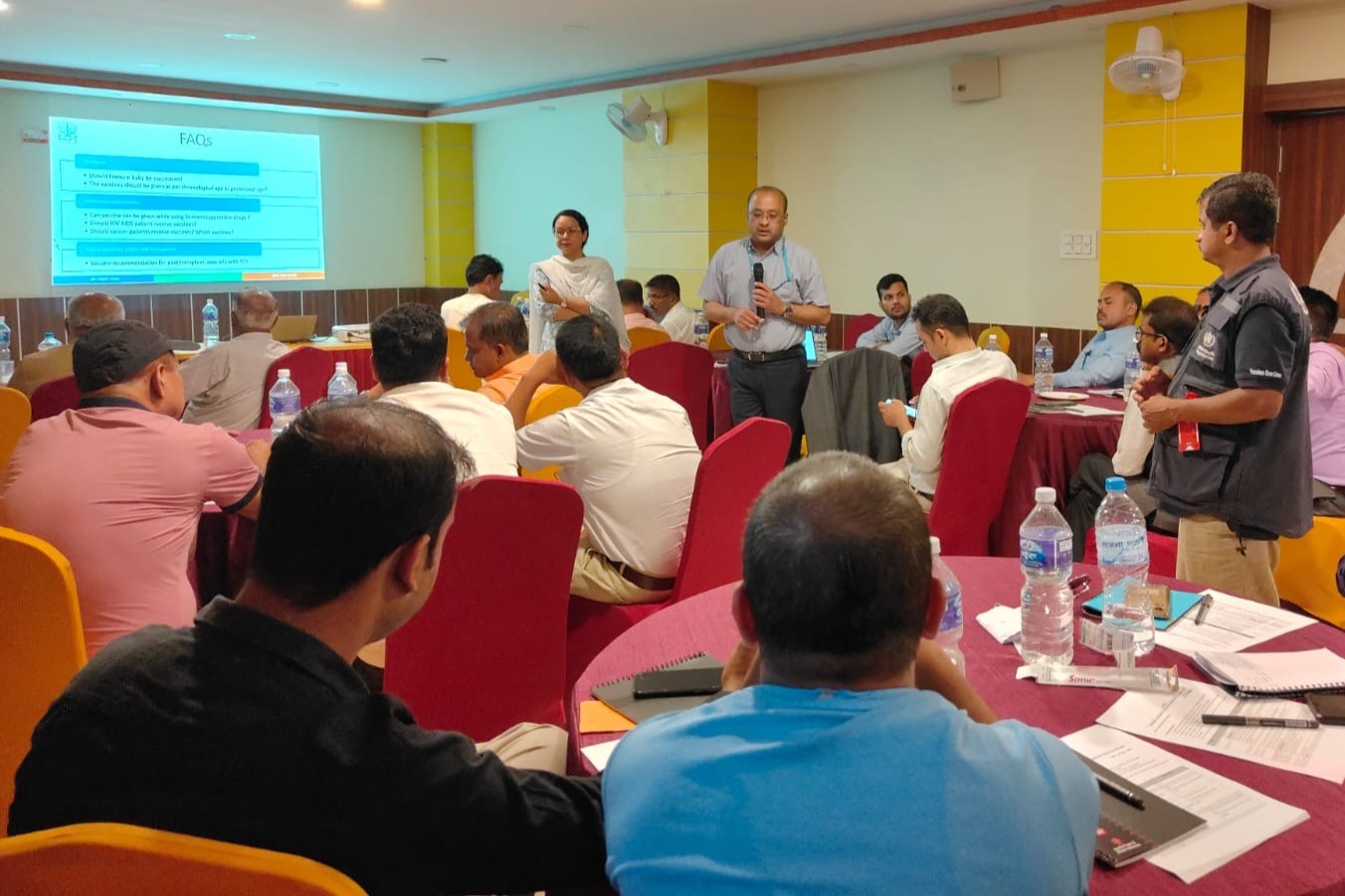 WHO Nepal facilitating a session during the urban immunization workshop in Madhesh Province, Nepal