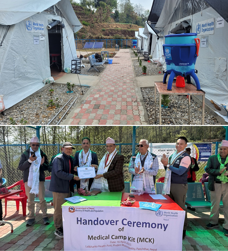 Medical Camp Kit handed over in Phidim Municipality, Koshi Province, following the devastating September 2024 floods and landslides