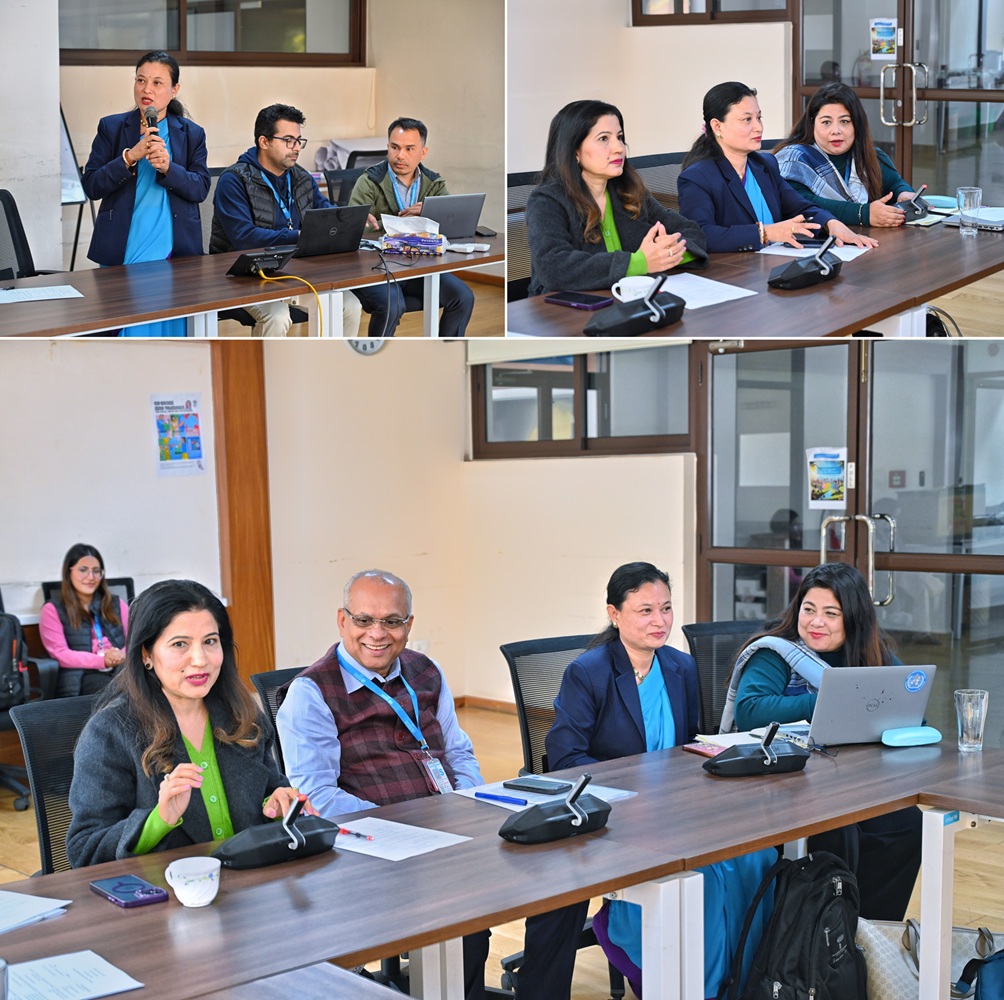 Facilitators presenting at a media interaction programme on antimicrobial resistance held in Bagmati Province, Nepal