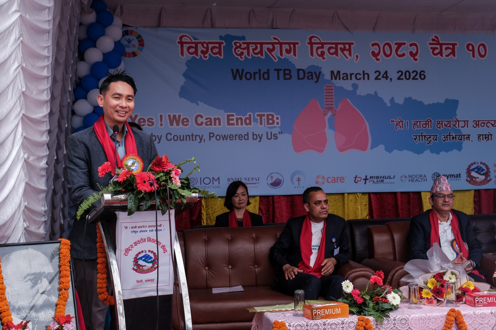 WHO Representative to Nepal a.i. delivering his remarks at the World Tuberculosis Day 2026 event in Nepal
