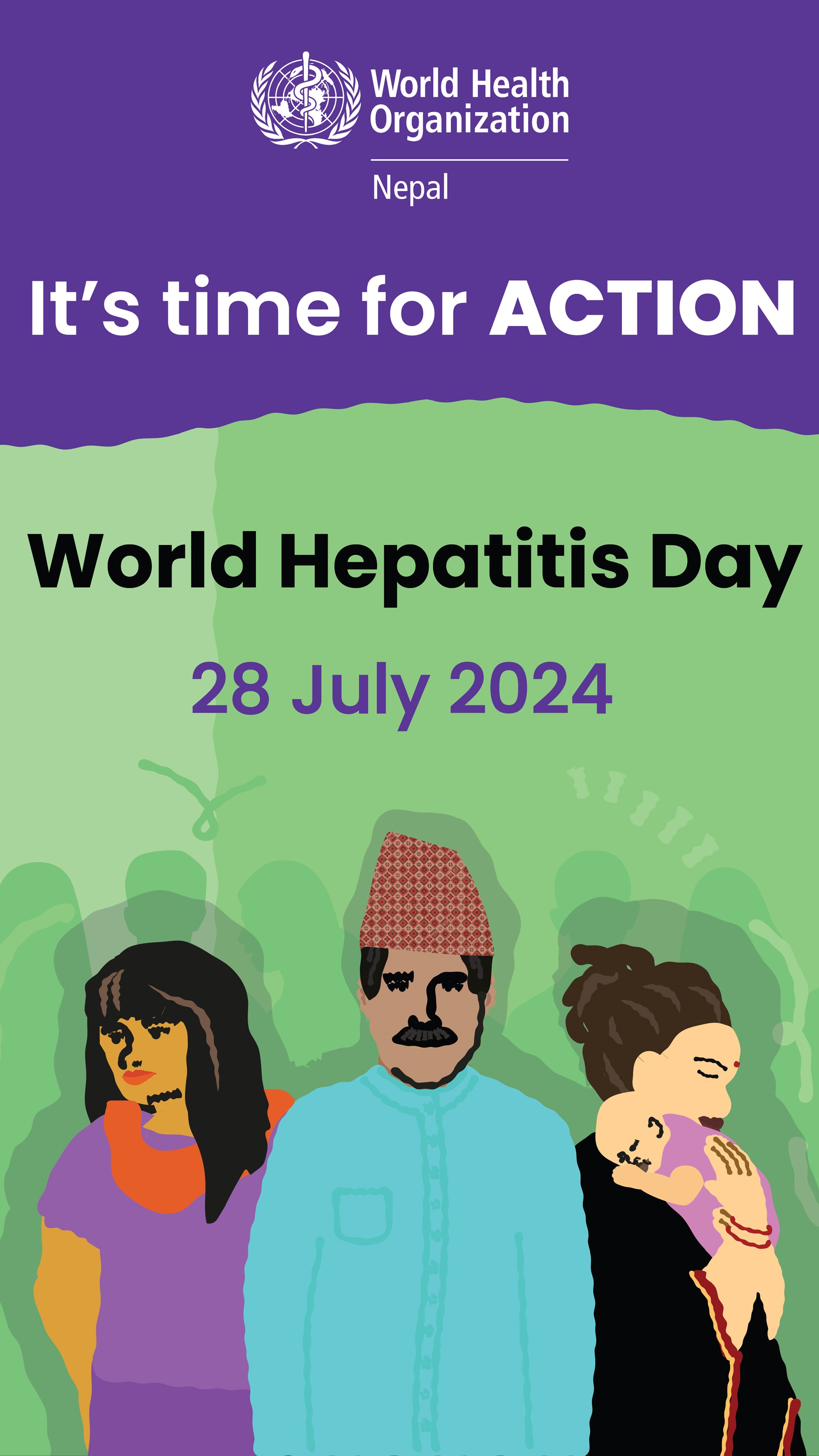 It's time for action_World Hepatitis Day 2024_Digital Standee_ENG