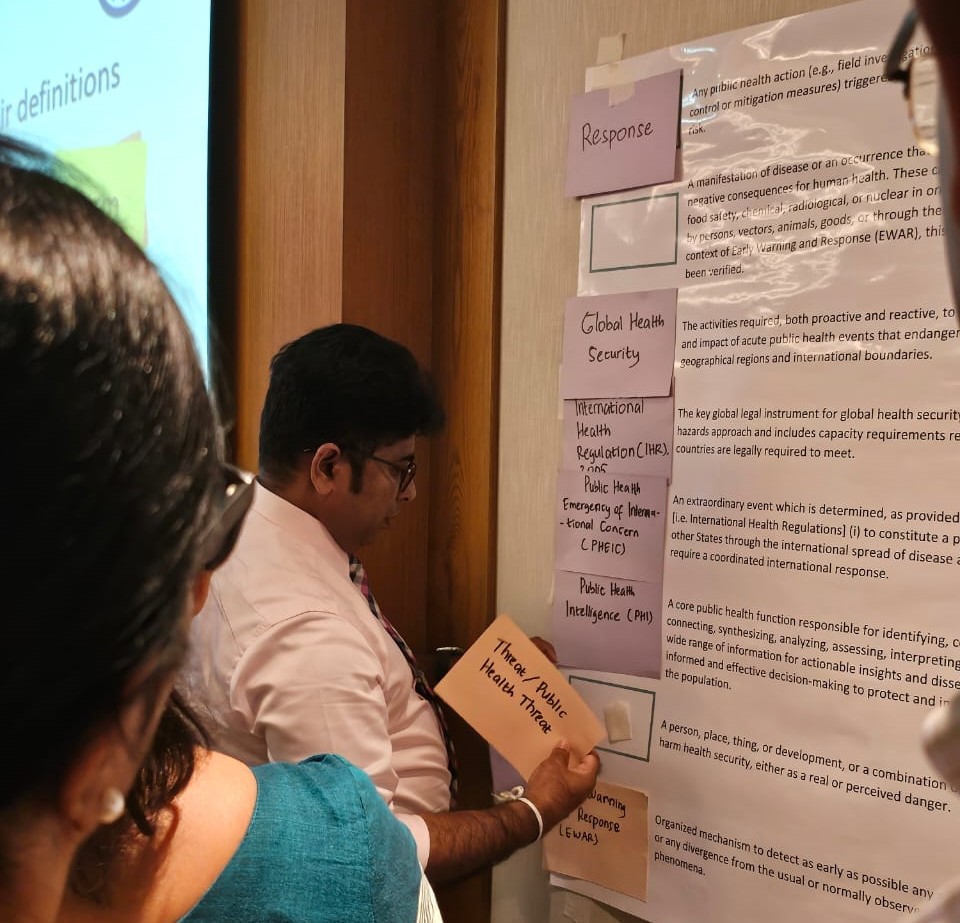 Participants familiarize themselves with key public health intelligence terminology