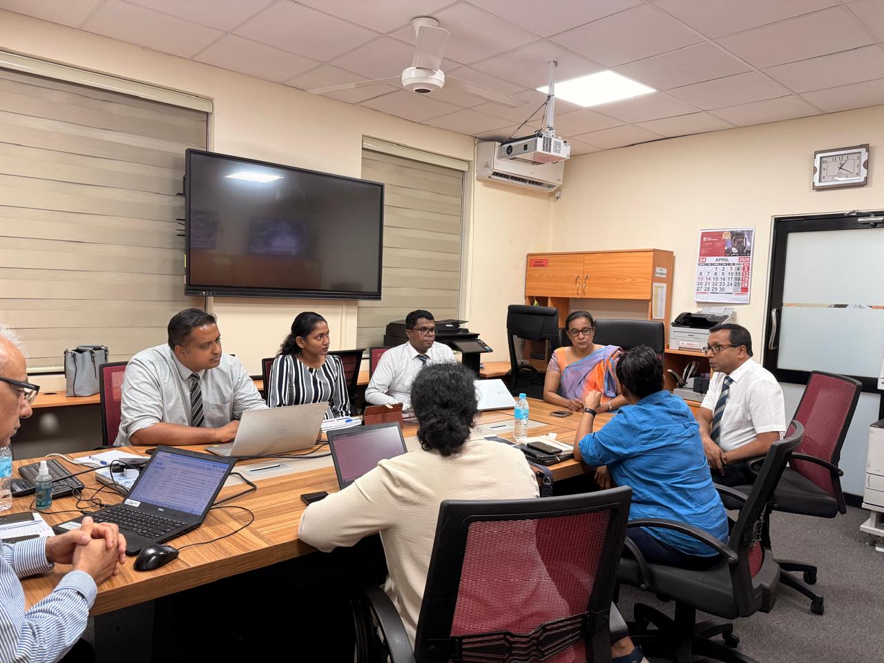 Group of people having a discussion