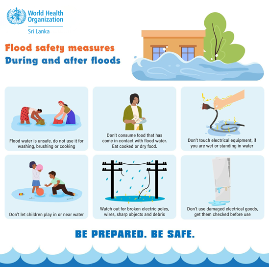 Poster on safety measures to be taken during and after floods