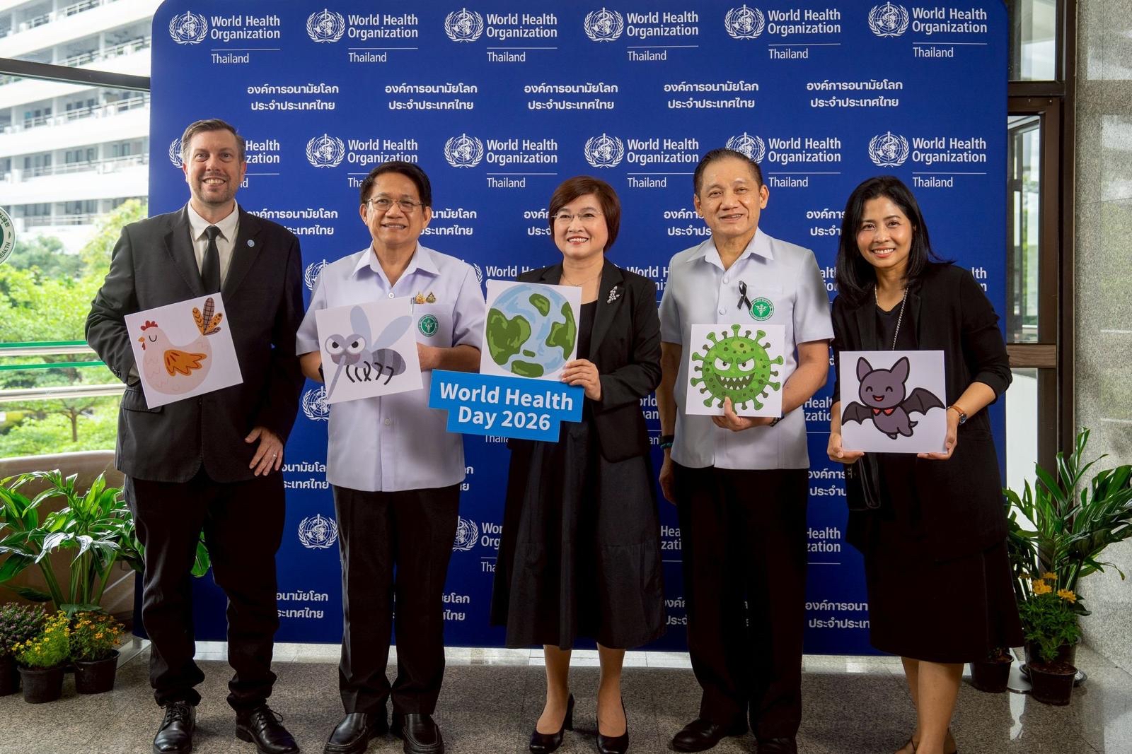 Dr Ailan Li and partners in WHD 2026 WHO Thailand booth