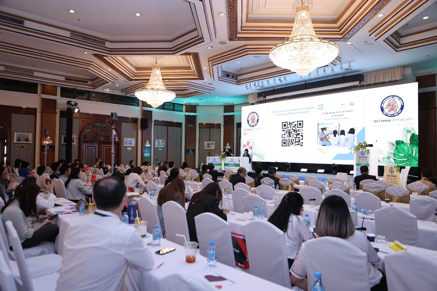 The session launching of the report “Eradicating Cervical Cancer in Thailand: A Journey of Hope and Progress” at the TGCS Annual Meeting at Chonburi on 1 August 2025