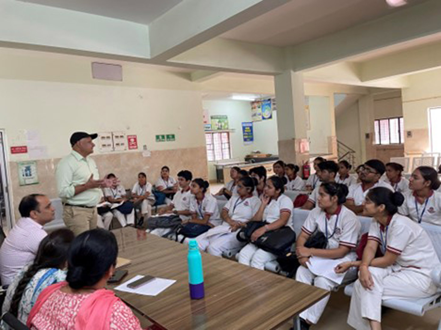 WHO‑NPSN team members conduct field supervision and training for nursing students and health staff during urban immunization activities in Gautam Budh Nagar district.