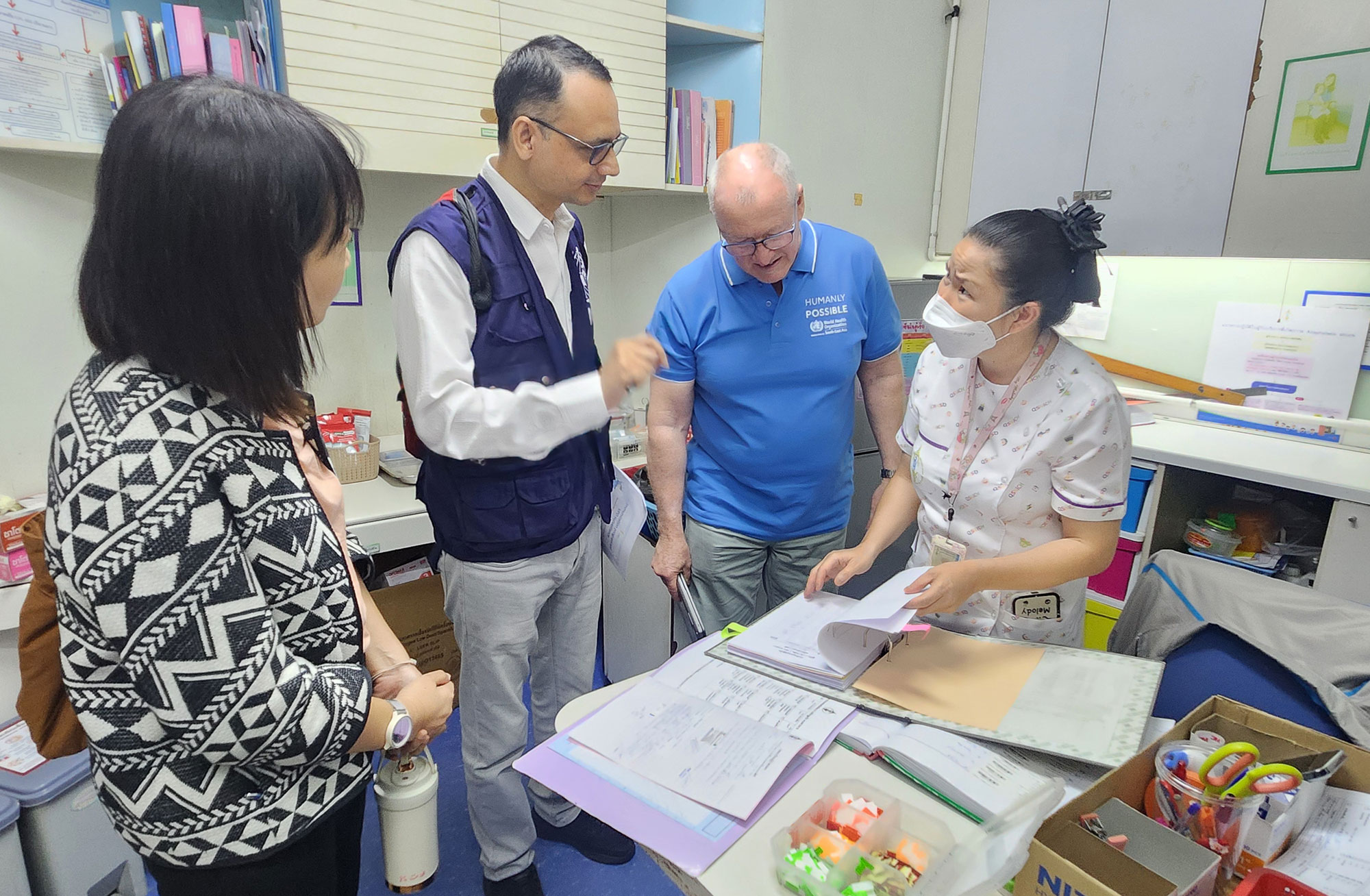 Health workers conducting immunization session during Thailand’s EPI and VPD Surveillance review