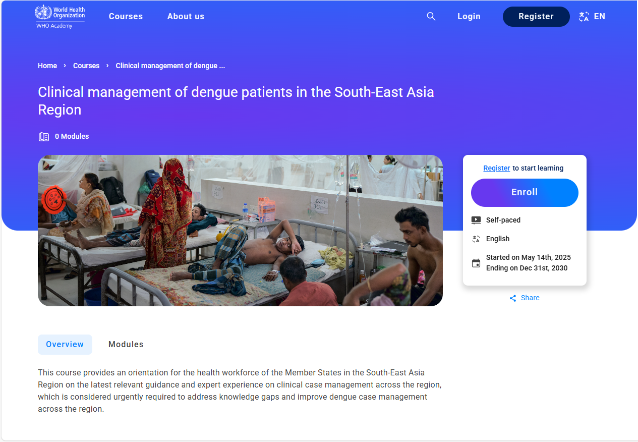 Clinical management of dengue patients in the South-East Asia Region course cover image