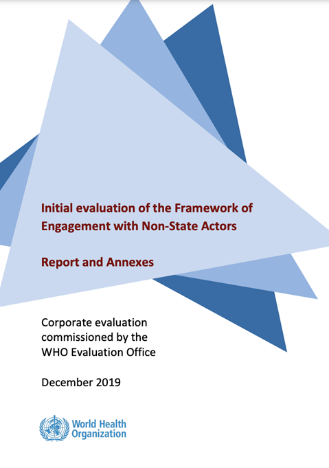 Initial evaluation of the Framework of Engagement with Non-State Actors - Report and Annexes