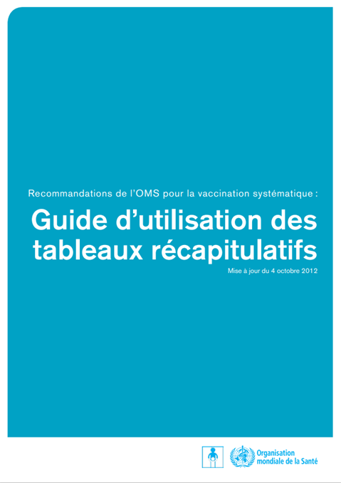 Recommandations de l’OMS pour la vaccination systématique :
Guide d’utilisation des 
tableaux récapitulatifs