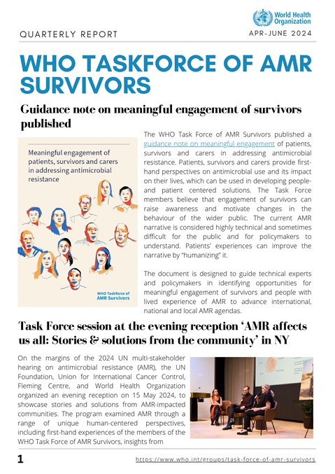 Quarterly Report of the WHO Taskforce of AMR Survivors (April-June 2024)