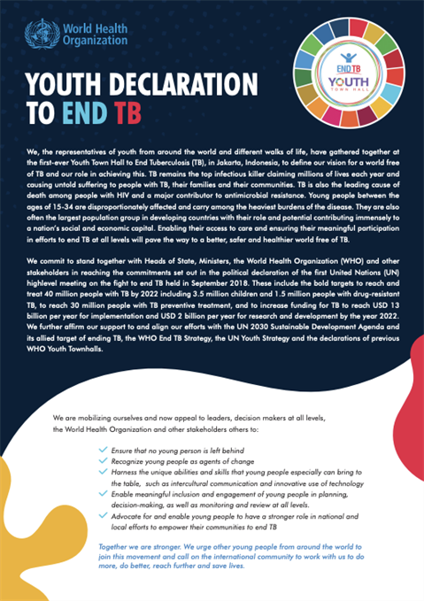 Youth declaration to end TB
