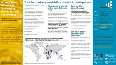 Enforce bans on tobacco advertising, promotion and sponsorship