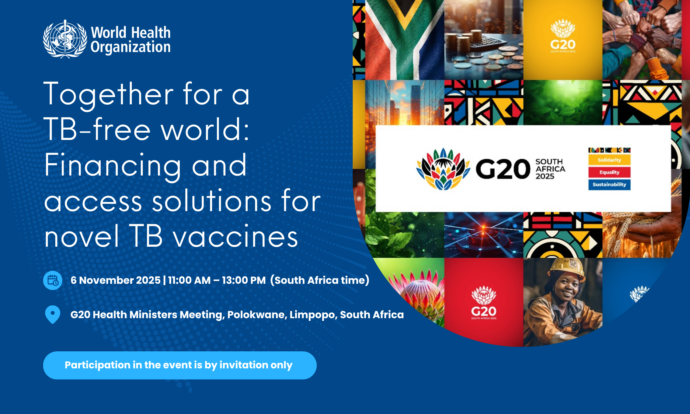 Header_G20 Side Event_Together for a TB free world_Financing and access solutions for novel TB vaccines Side event Together for a TB-free world