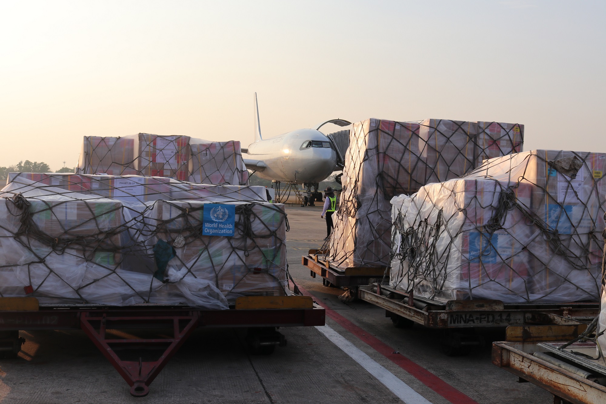 Earthquake relief supplies reaching Myanmar from WHO Logistics Hub in Dubai