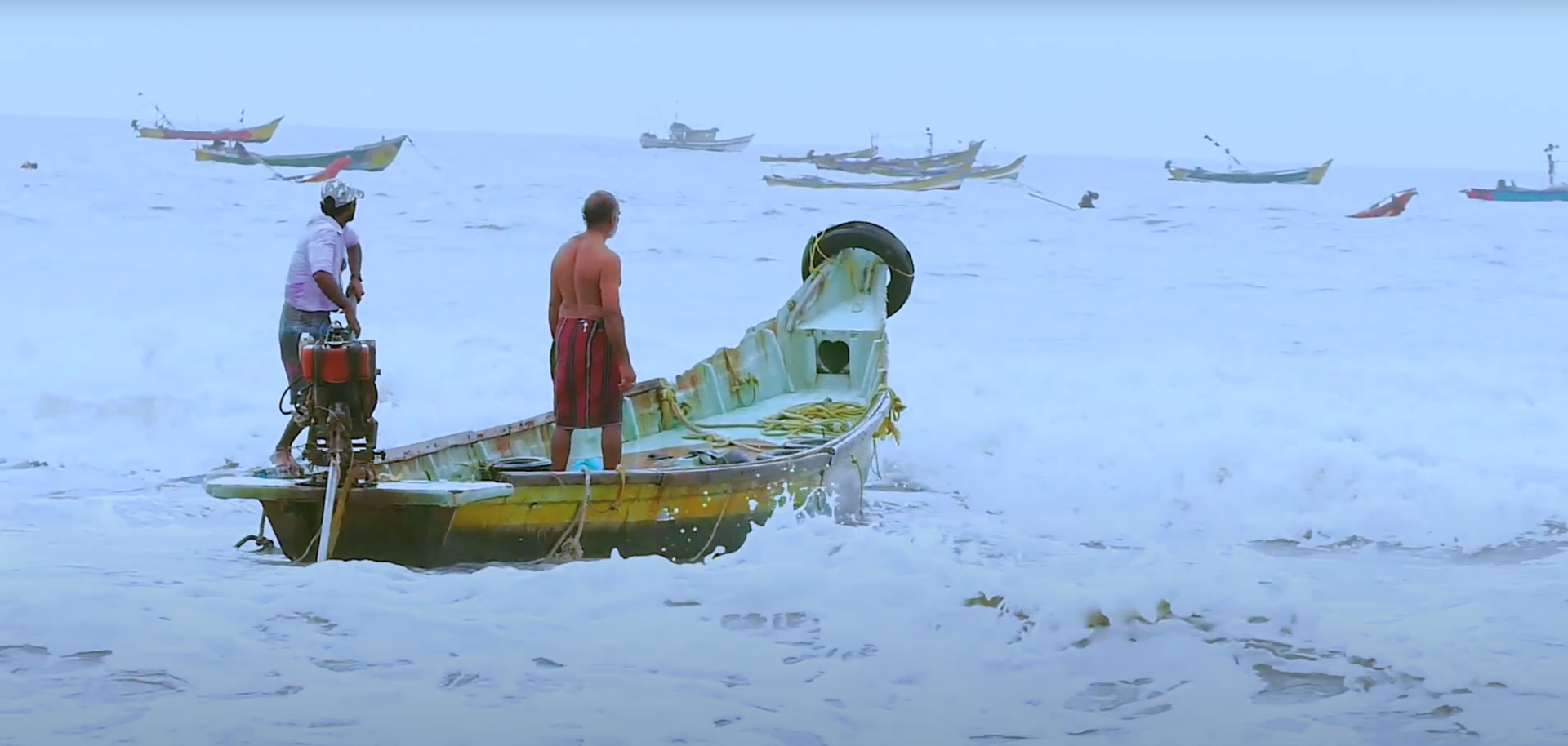 Apparao fisherman cataract Two fishermen on a boat