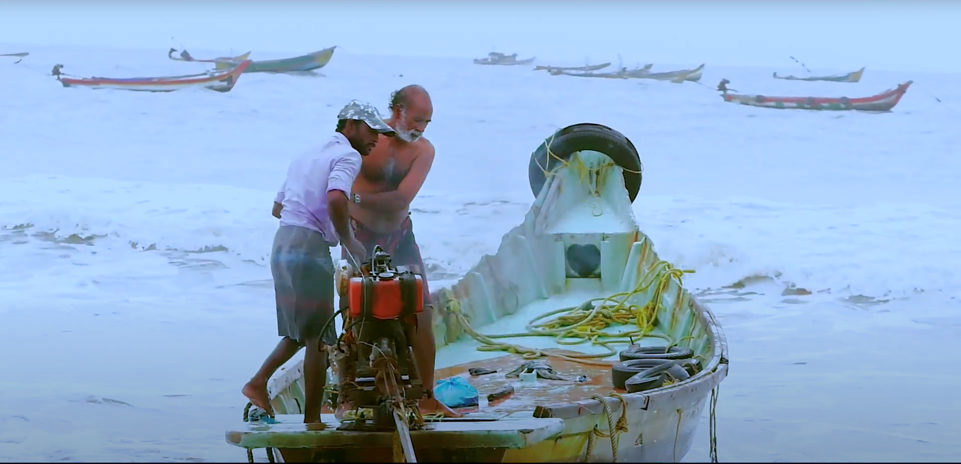 Apparao fisherman cataract 2 Two fishermen on a boat