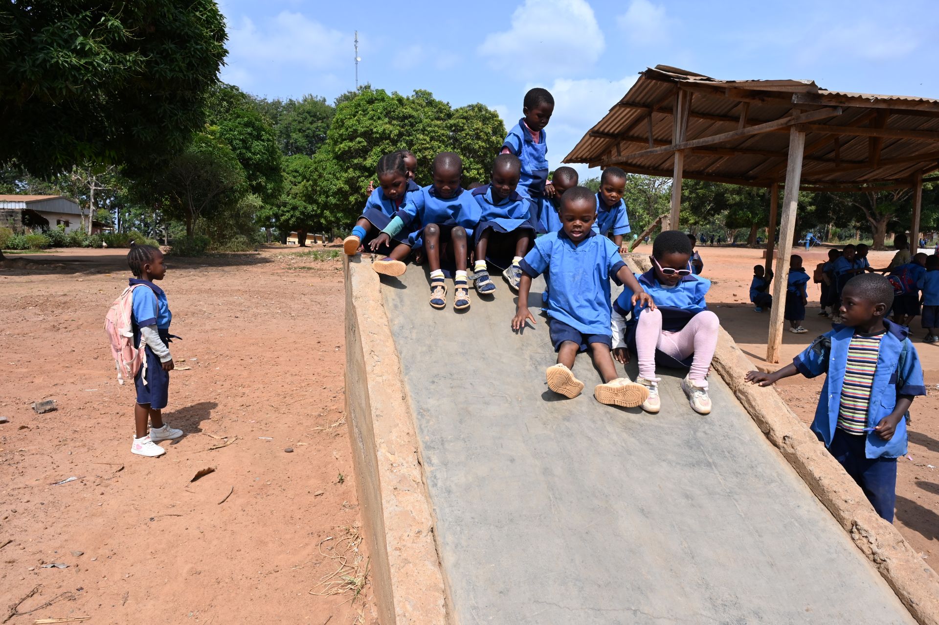 A group of children in a school playground