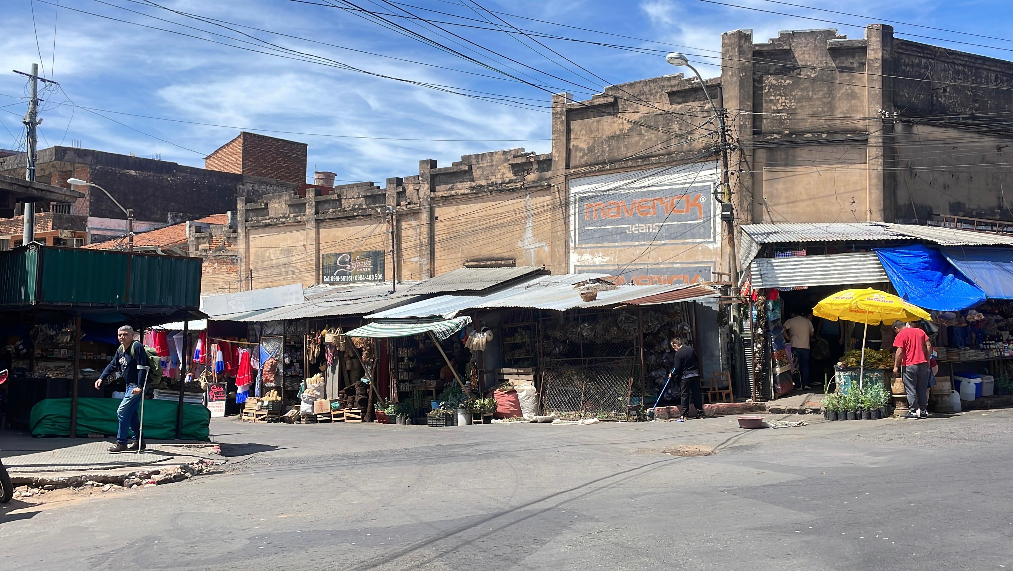 A market with different stalls selling different porducts