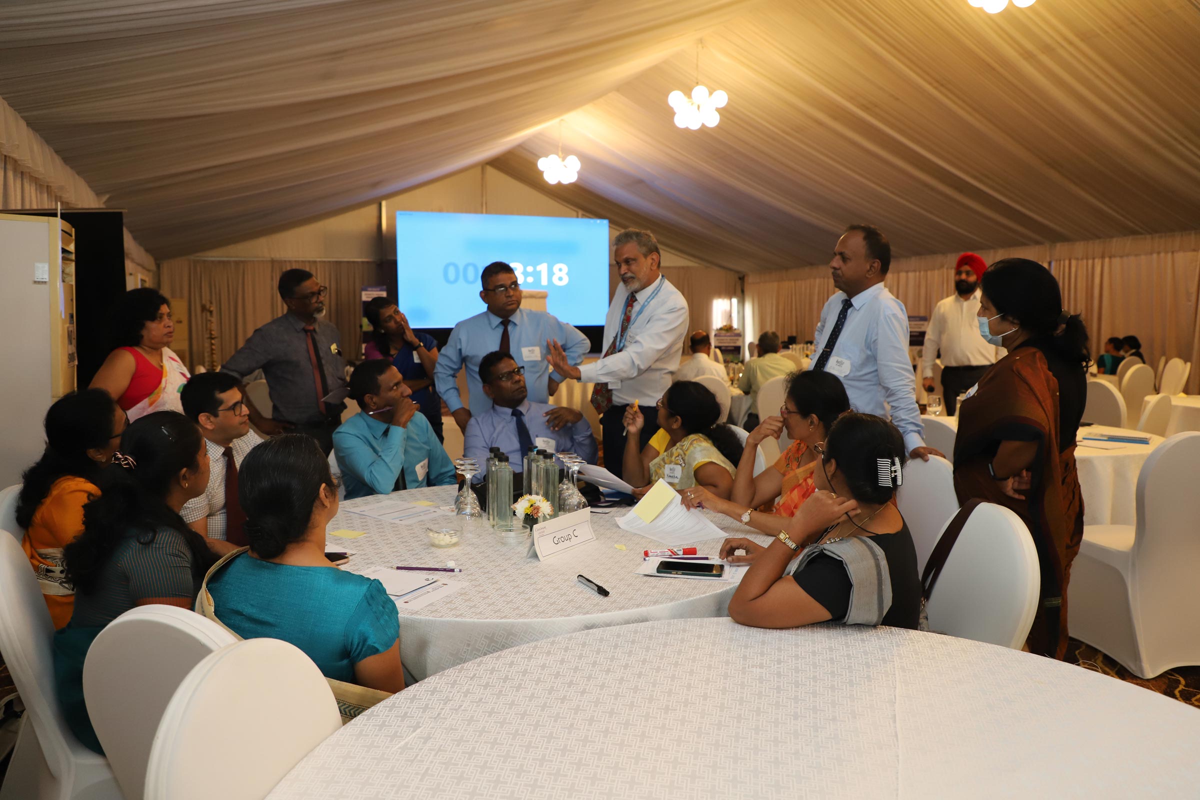 Team working together to develop an action plan for tackling prioritized zoonotic diseases in Sri Lanka