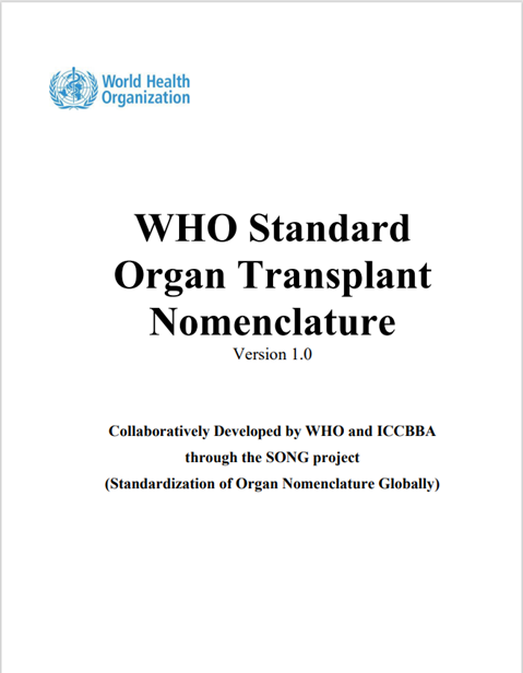 WHO Standard Organ Transplant Nomenclature (Version 1.0)