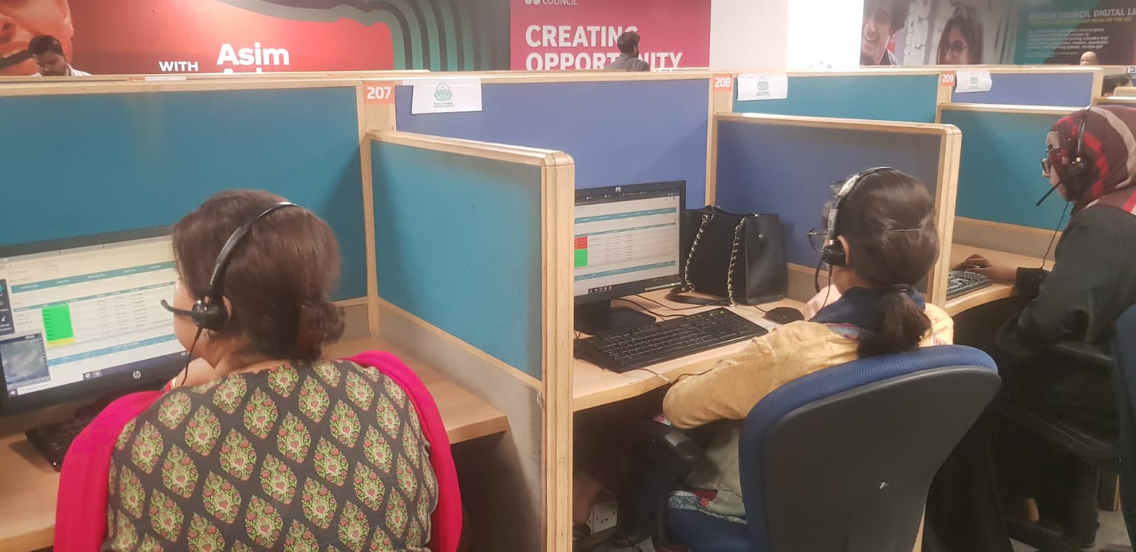 Call agents in Lahore processing calls and dispatching drivers.