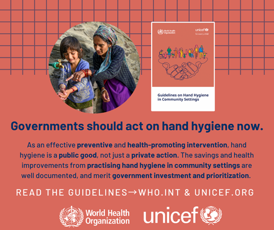 Hand hygiene guidelines infographic: governments should act