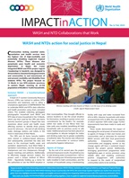 cover page of Impact in action No. 6, with a colorfull picture  of Nepalese women meeting