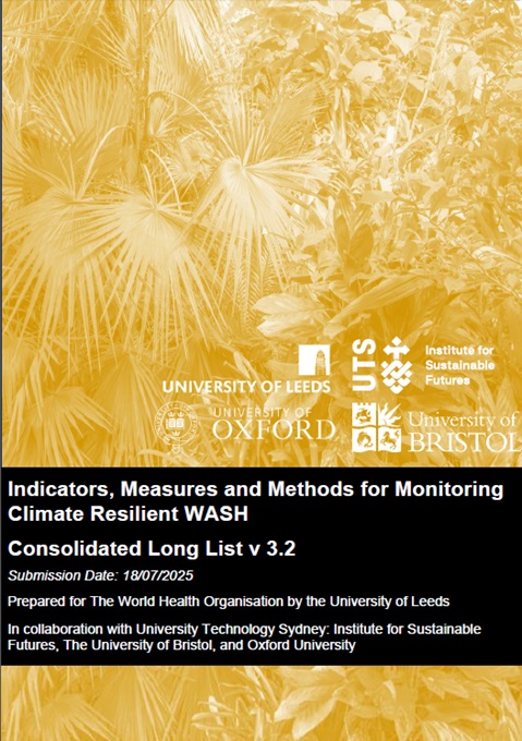 Indicators, measures and methods for monitoring climate resilient WASH - Consolidated long list v 3.2
