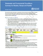 page cover of document about wastewater and environmental surveillance for measles, mumps and rubella