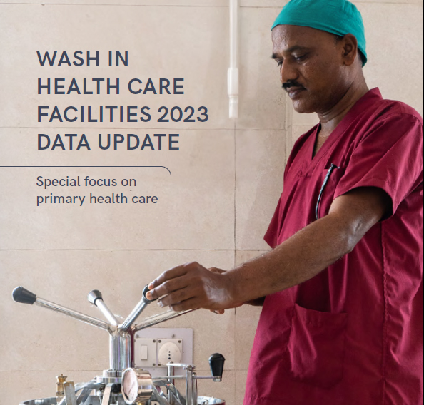 extract from publication cover showing a health worker dealing with sterilization