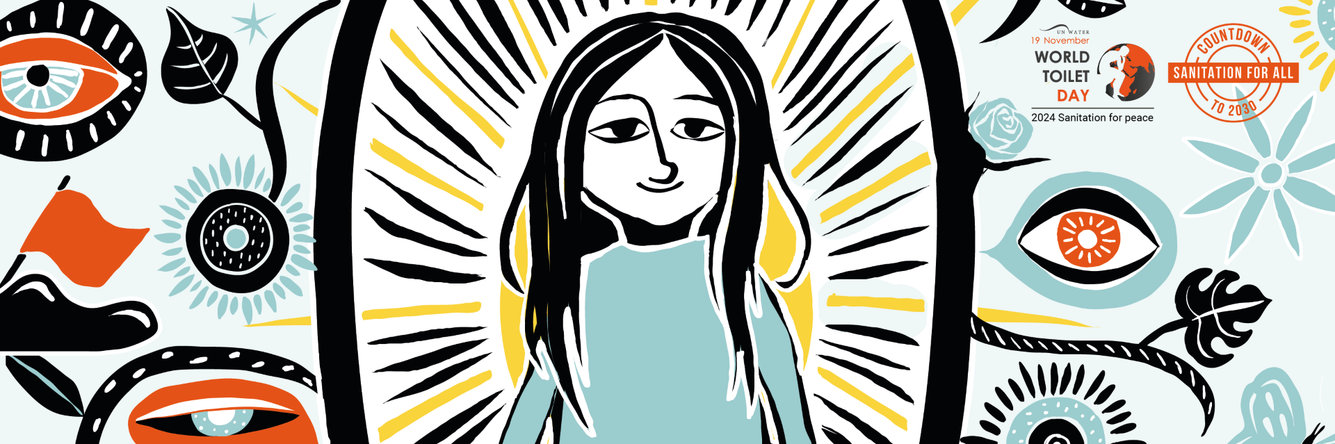 Illustrated banner for the World Toillet Day's Campaign