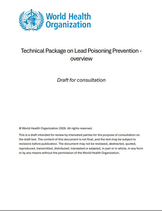 Technical package on lead poisoning prevention: overview