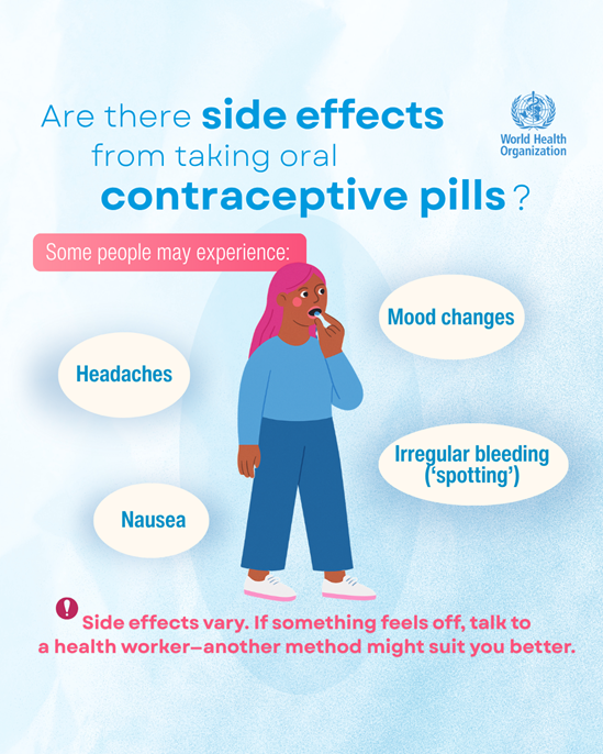 Are there side effects from taking oral contraceptive pills