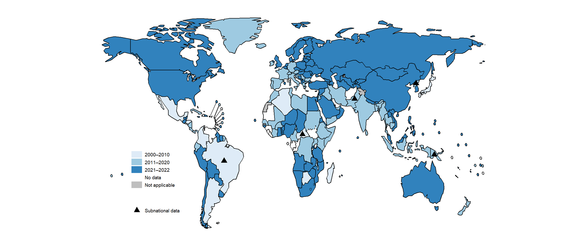 Map showing most recent year of data on rifampicin resistance among new cases Map showing most recent year of data on rifampicin resistance among new cases