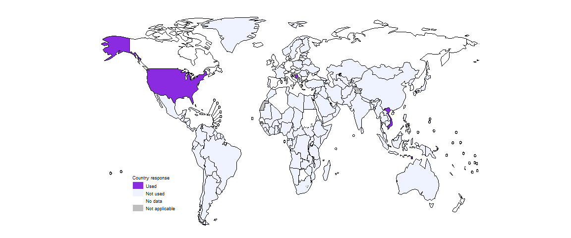 World map showing countries using the new 4-month regimen World map showing countries using the new 4-month regimen