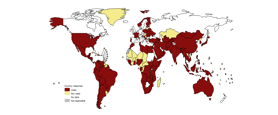 World map showing which countries used all-oral longer MDR-TB treatment regimens World map showing which countries used all-oral longer MDR-TB treatment regimens