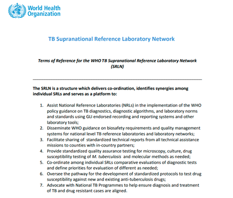 SRL Network Terms of references