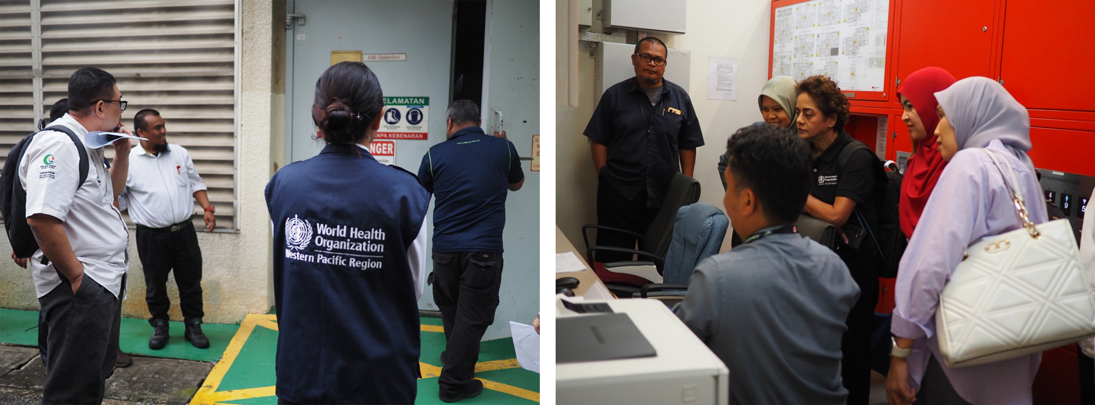 WHO and MOH teams observed facility conditions and assessed tool applicability on the ground