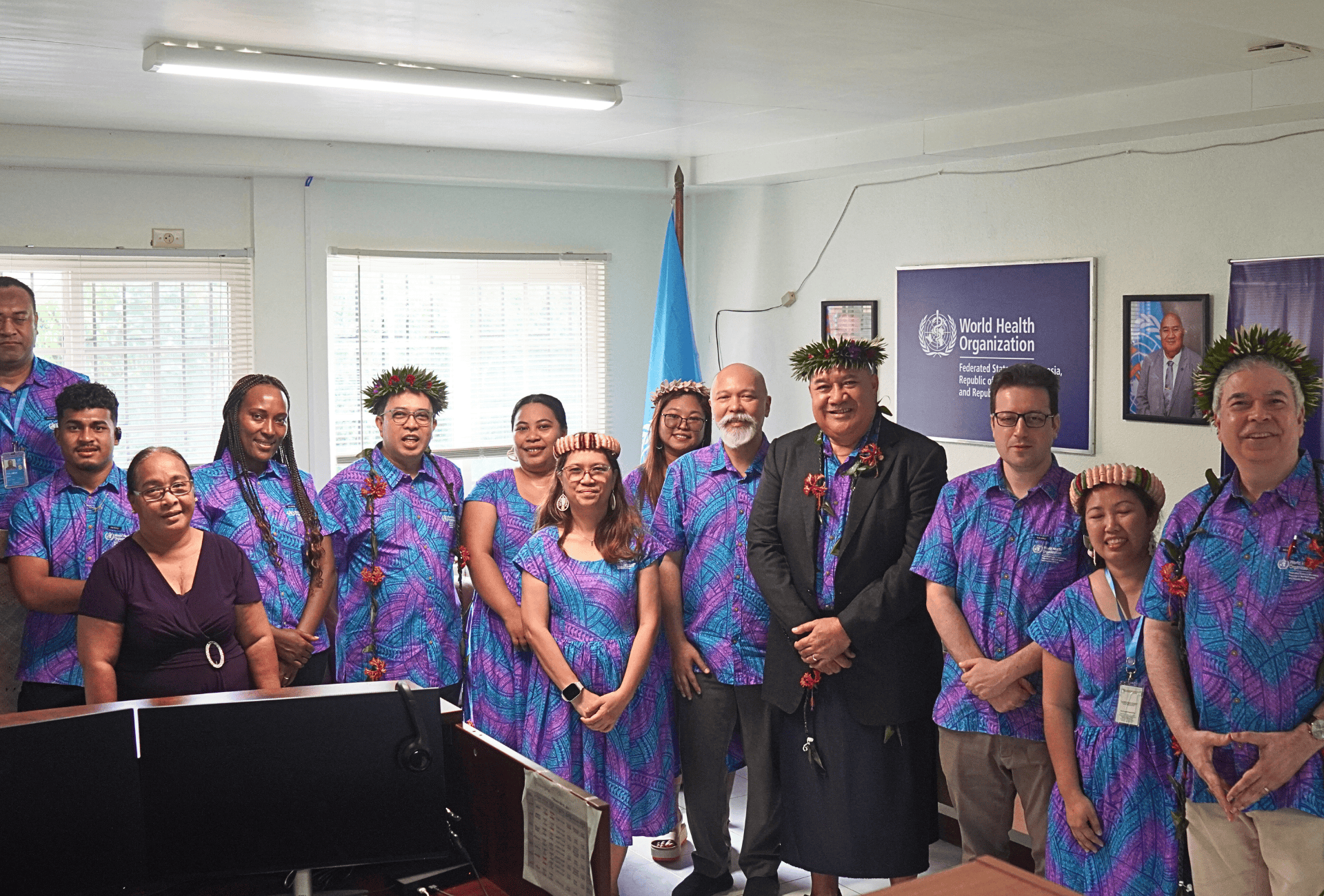 Group photo inside the WHO Representative Office in Micronesia