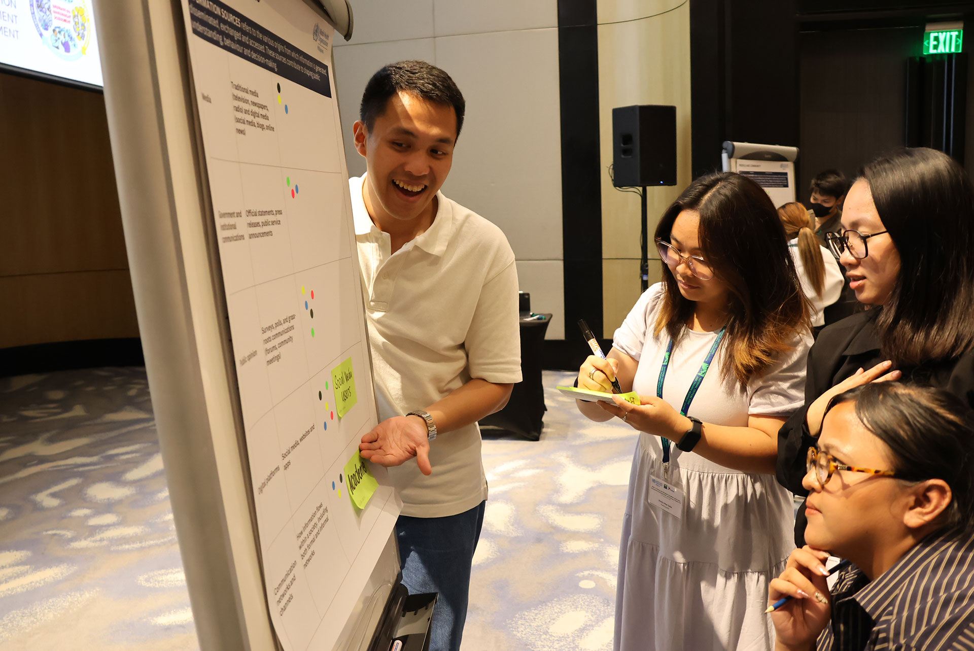 A group works together