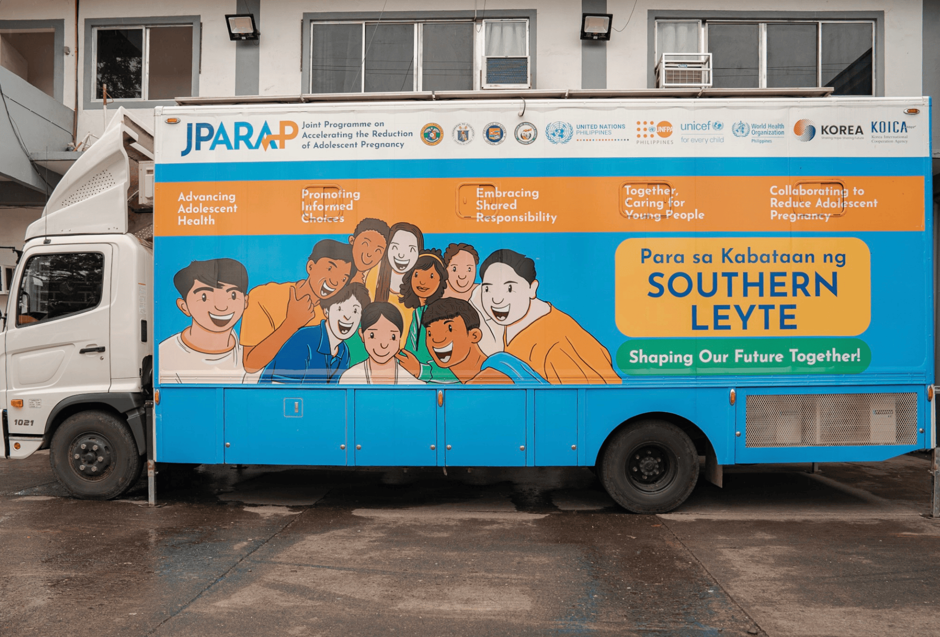 A truck mobile clinic in the Philippines