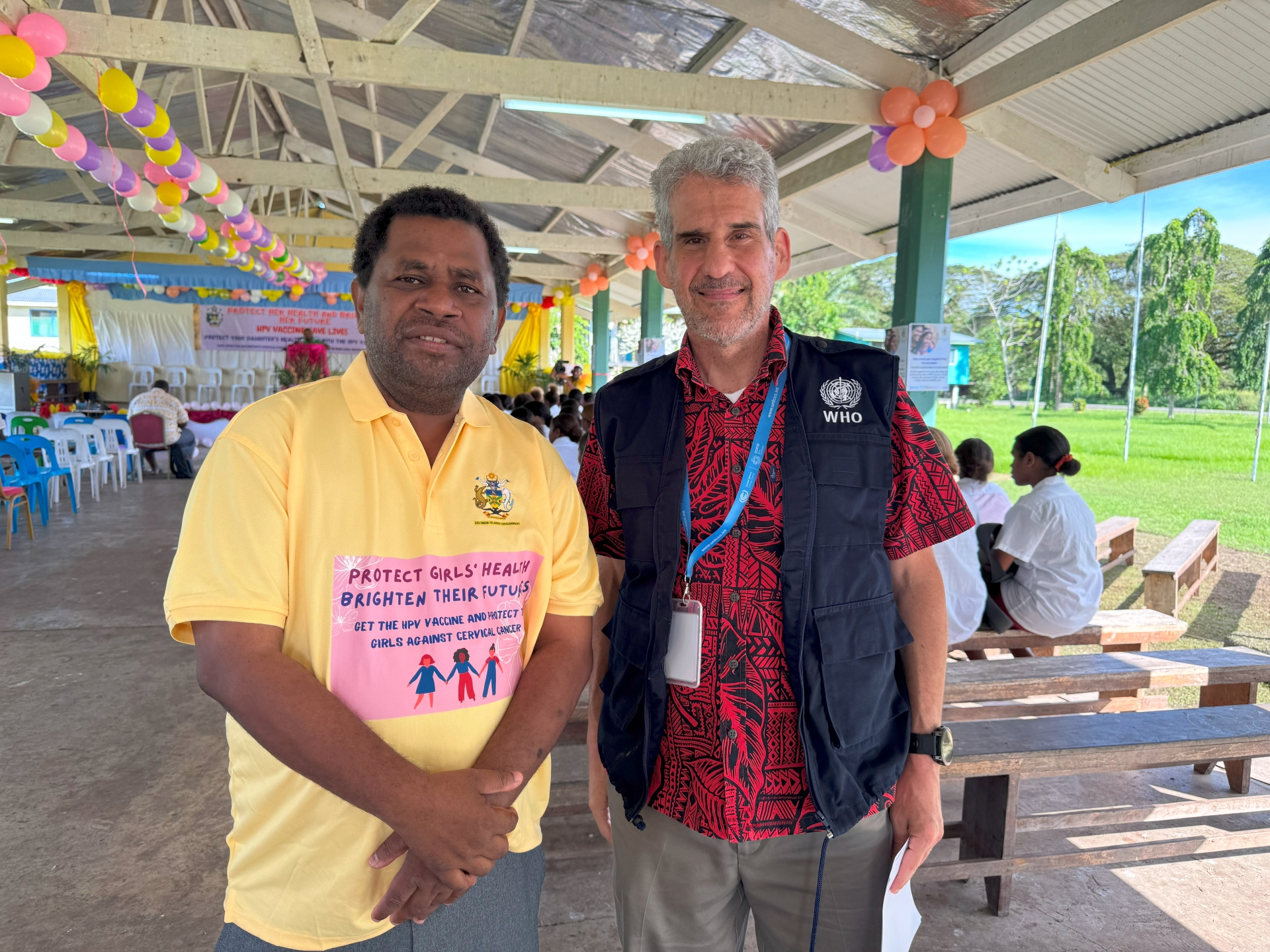 The Minister for Health and Medical Services and the WHO Representative in Solomon Islands