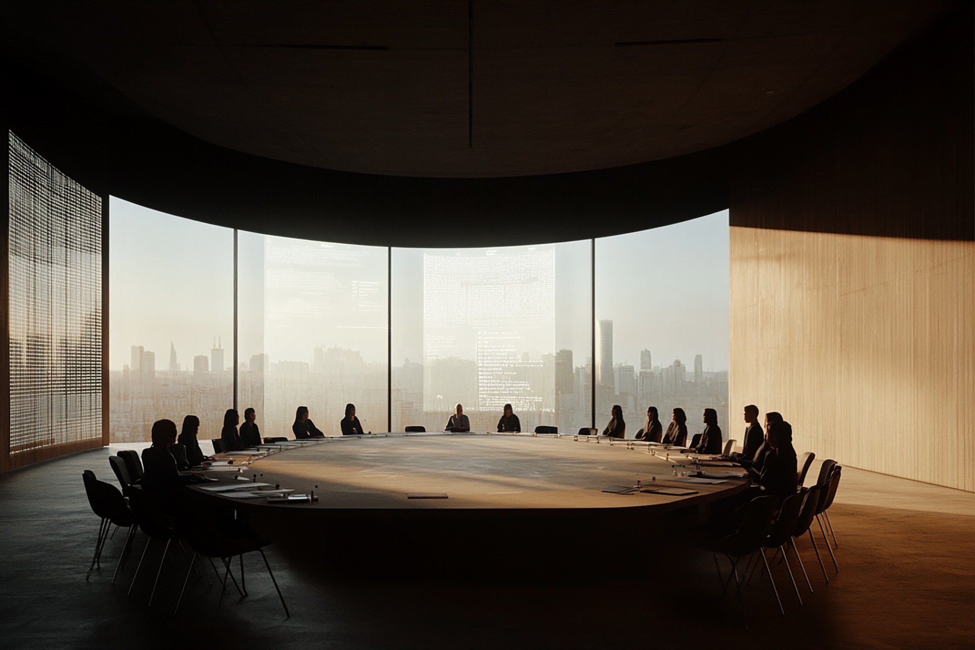 People gathered on a round table