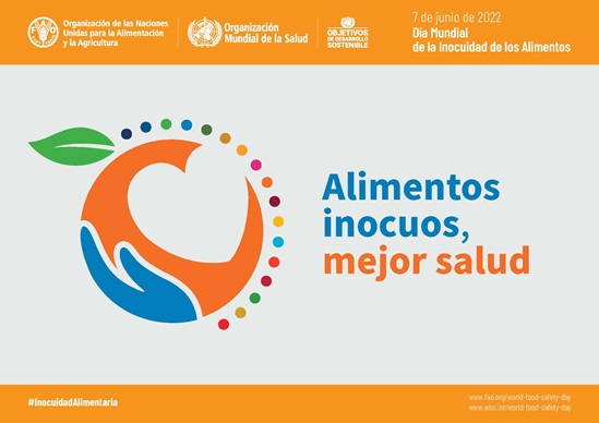 Spanish World Food Safety Day 2022 poster - Horizontal