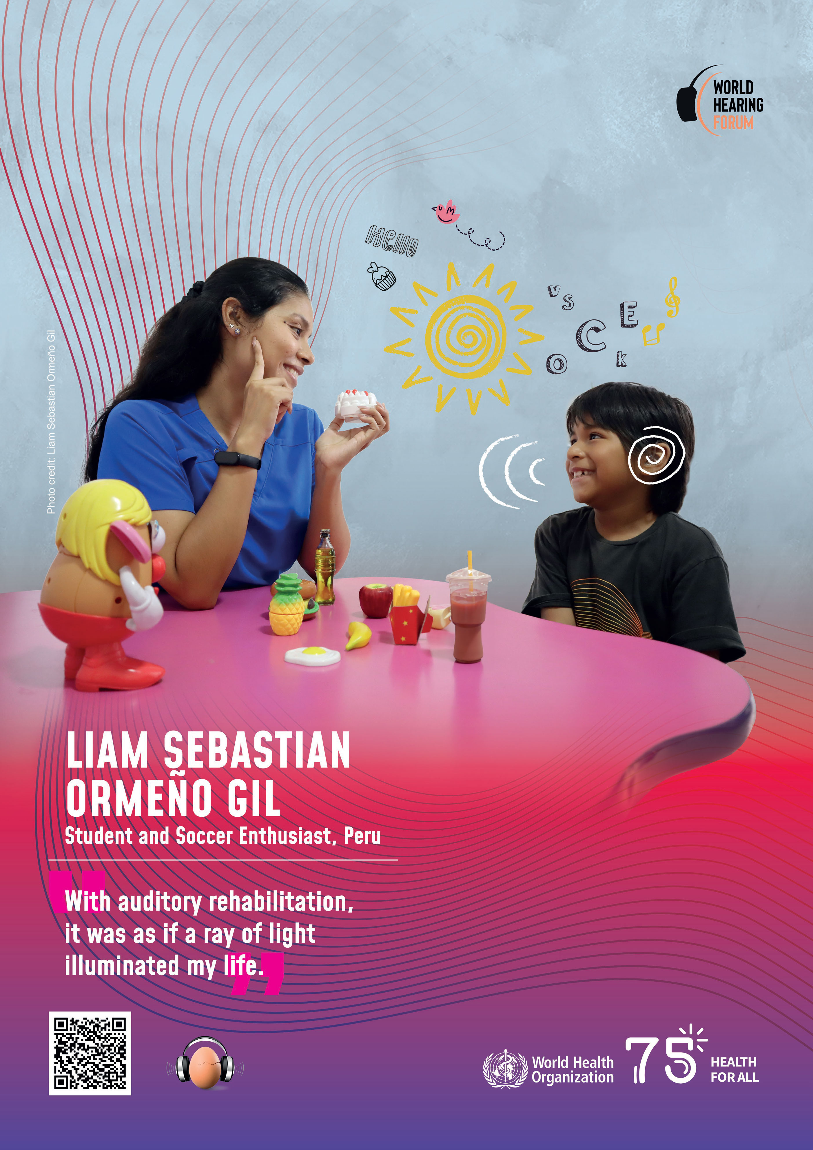 Liam Sebastian Ormeno Gil, student and soccer enthusiast had auditory rehabilitation