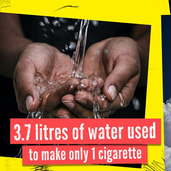 3.7 litres of water used to make only 1 cigarette World No Tobacco Day 2022