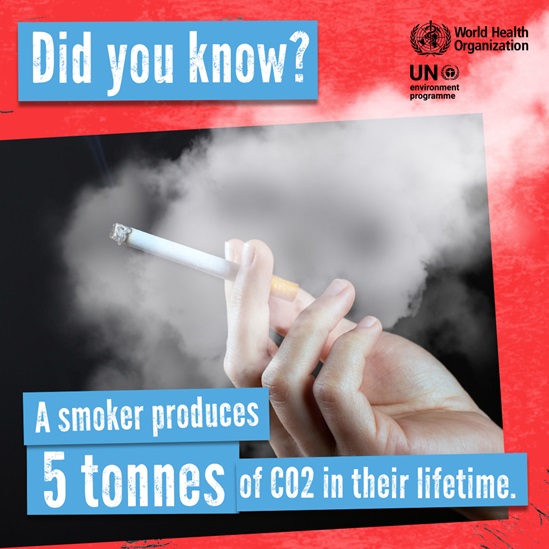 Did you know? A smoker produces 5 tonnes of CO2 in their lifetime World No Tobacco Day 2022